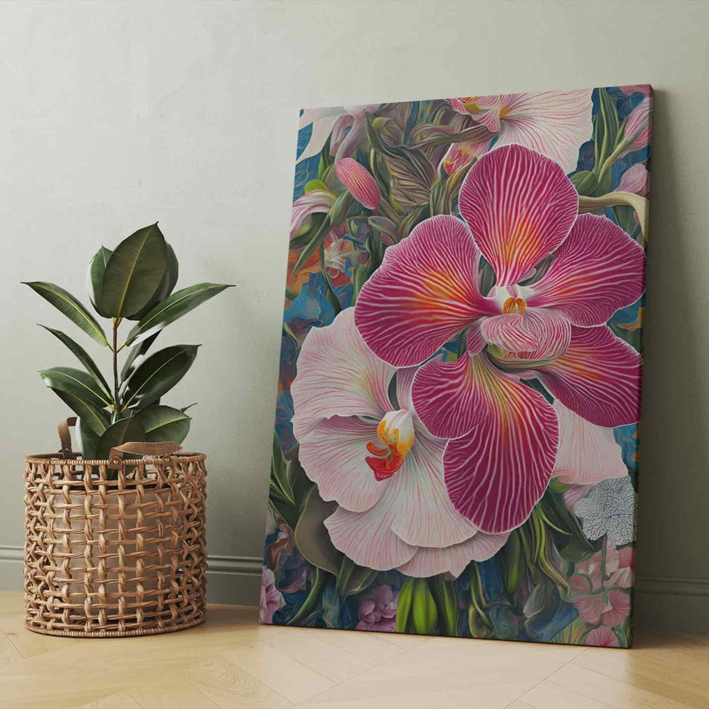 Pink Orchid Canvas Wall Art Print | Canvas wall art print by Wall Nostalgia. Custom Canvas Prints, Made in Calgary, Canada | Large canvas prints, Orchid Canvas Print | Orchid Print, Orchid Art Print, Flower Canvas Art, Flower Canvas Prints, Flower Canvas Wall Art, Orchid Flower Canvas, Pink Orchard, Flower Canvas Art