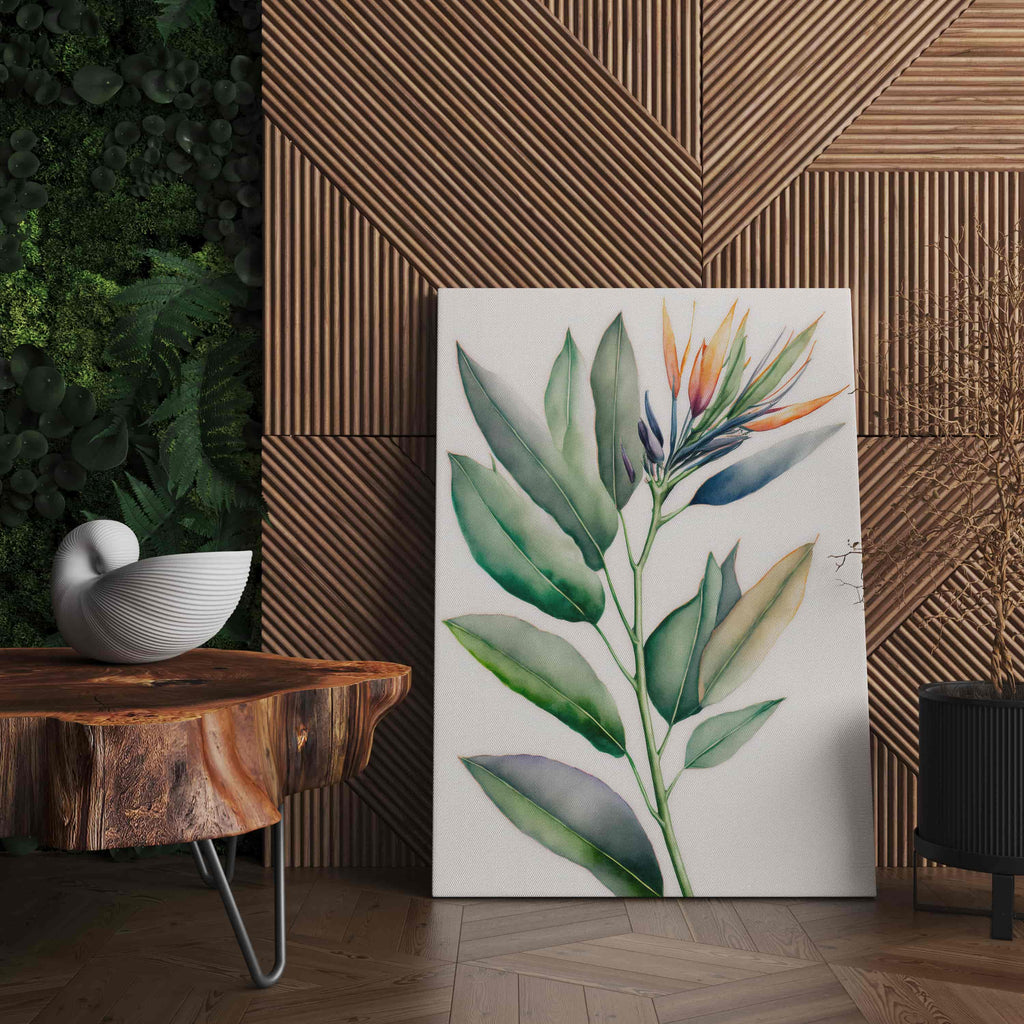 Bird of Paradise Plant Canvas Art Print | Canvas wall art print by Wall Nostalgia. Custom Canvas Prints, Made in Calgary, Canada | Large canvas prints, framed canvas prints, bird of paradise art, bird of paradise print, bird of paradise wall decor, plant print, plant art, plant canvas art, plant wall art, plant canvas