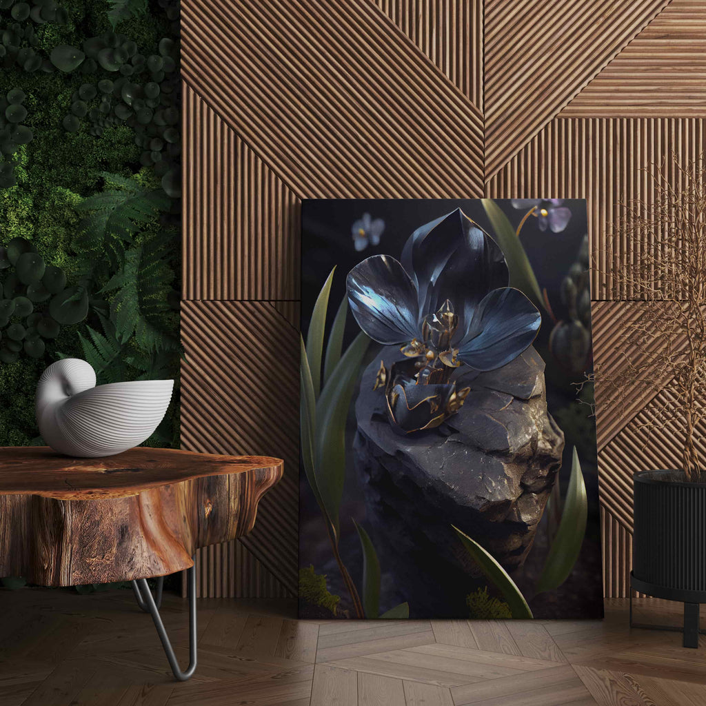 Black Orchid Canvas Wall Art Print | Canvas wall art print by Wall Nostalgia. Custom Canvas Prints, Made in Calgary, Canada | Large canvas prints, Black Orchid Canvas Print, Orchid Art Print, Orchid Canvas Wall Art, Flower Wall Art Print, Black flower art, Black Flower Print, Modern Art Print, Canvas art prints Canada