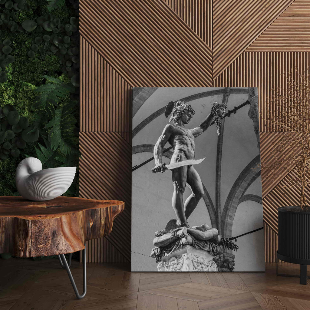 Perseus and the Head of Medusa Print | Canvas wall art print by Wall Nostalgia. Custom Canvas Prints, Made in Calgary, Canada | Large canvas prints, canvas prints, Perseus Canvas Print | Perseus and Medusa Art Print, Greek Statue Print, Greek Print, Greek Mythology Art, Perseus Medusa Print, Greek Art, Perseus Medusa
