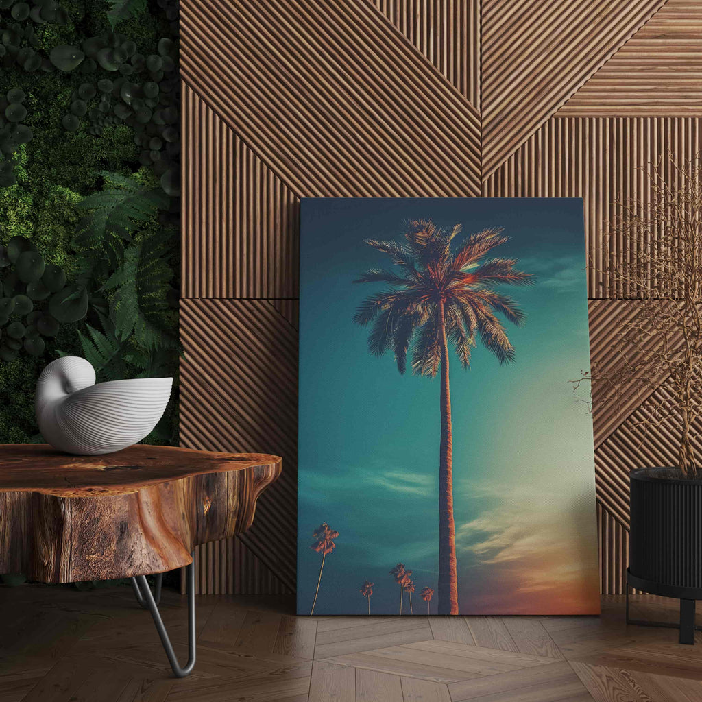 Dreamy Palm Tree Canvas Wall Art Print | Canvas wall art print by Wall Nostalgia. Custom Canvas Prints, Made in Calgary, Canada | Large canvas prints, framed canvas prints, Dreamy Palm Tree Canvas Print, Palm Tree Print, Palm Tree Wall Art, Palm Tree Canvas, Trendy Wall Art, Palm Tree Wall Art Print, Fantasy Art Print