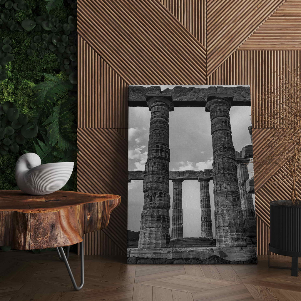 Ancient Columns Wall Art Print | Canvas wall art print by Wall Nostalgia. Custom Canvas Prints, Made in Calgary, Canada, Large canvas prints, framed canvas prints, Greek Art Canvas Print | Modern Wall Art, Greek Art Print, Architecture Print, Living Room Wall Art Print, Greece Canvas Art Print, Ancient architecture art