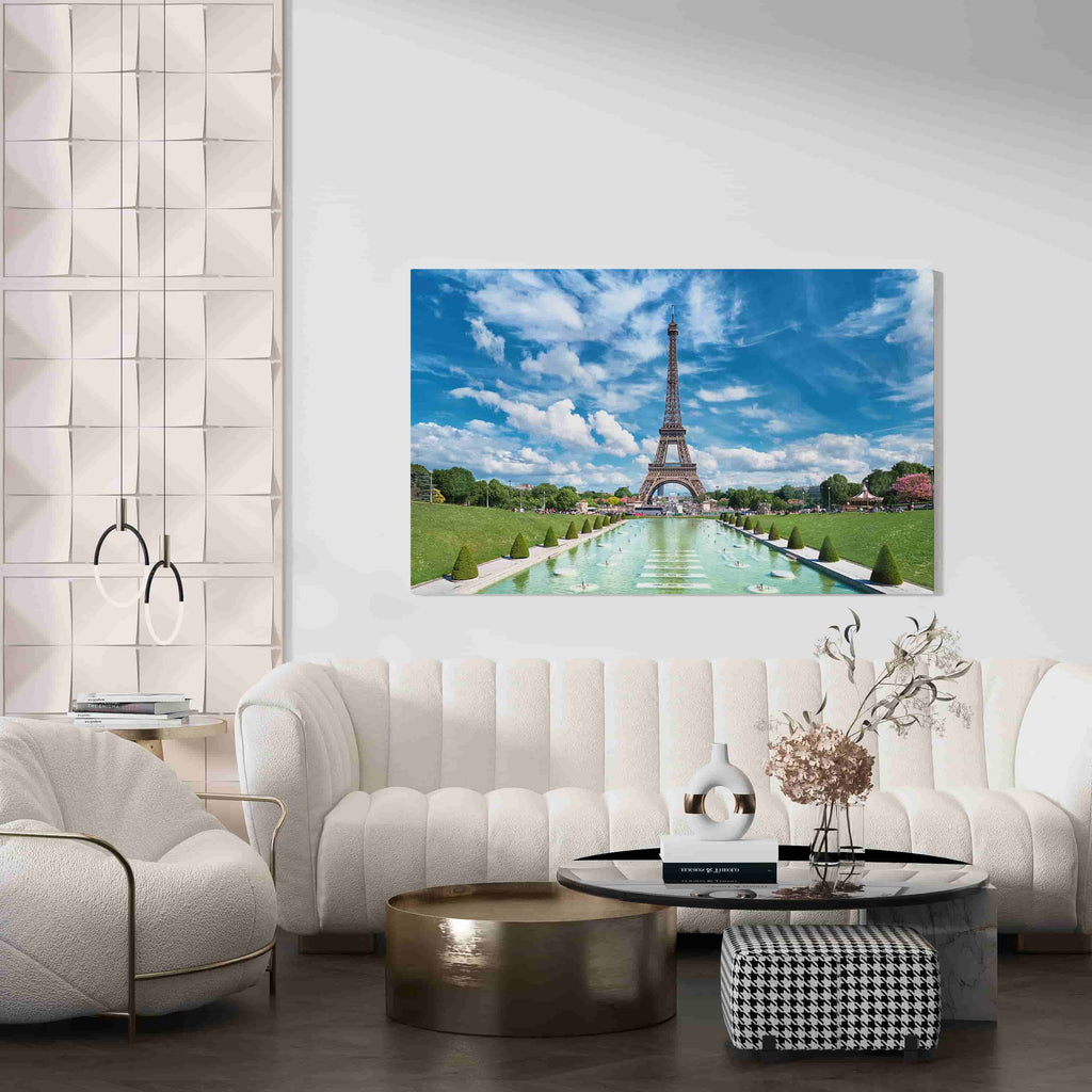 Eiffel Tower Canvas Print | Canvas wall art print by Wall Nostalgia. Custom Canvas Prints, Made in Calgary, Canada | Large canvas prints, Eiffel Tower Print, Eiffel Tower Canvas, Eiffel Tower Wall Art, Trendy Wall Art, Paris Canvas Print, Paris Art, Paris Wall Art, Travel Print Paris, Paris City Print, Eiffel Tower Art