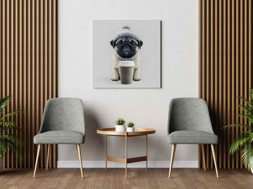 Pug Dog Print | Canvas wall art print by Wall Nostalgia. Made in Calgary, Canada | Large canvas prints, canvas wall art canada, canvas prints canada, canvas art canada, Pug Wall Art Canvas Print, Pug Canvas Art, Pug Gifts, Pug Art, Pug Mug, Pug Art Print, Pug Print, Pug Picture, Pug Dog Poster, Pug Decor, Pug Gifts Art