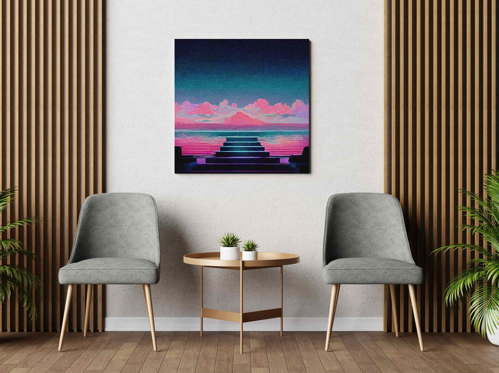 Retro Dreams Print | Canvas wall art print by Wall Nostalgia. Custom Canvas Prints, Made in Calgary, Canada | Large canvas prints, canvas wall art canada, canvas prints canada, canvas art canada, synthwave aestehetic, retrowave art, retrowave aesthetic, vaporwave art, vaporwave aesthetic, synthwave art prints canada