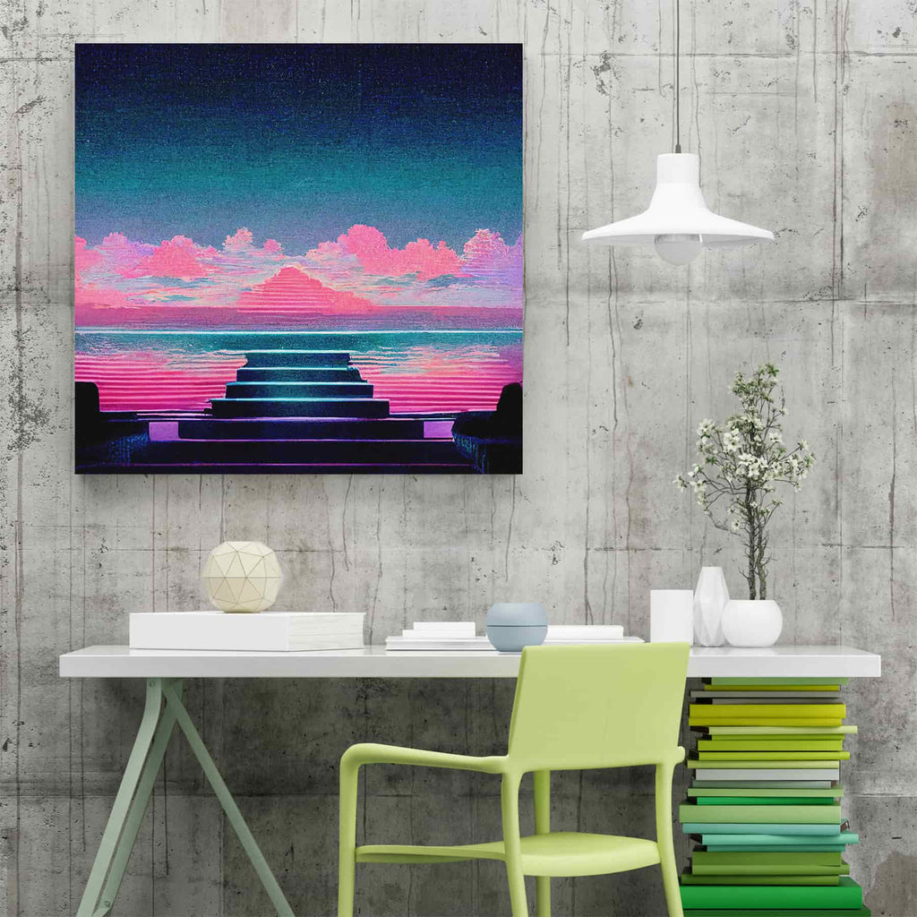 Retro Dreams Print | Canvas wall art print by Wall Nostalgia. Custom Canvas Prints, Made in Calgary, Canada | Large canvas prints, canvas wall art canada, canvas prints canada, canvas art canada, synthwave aestehetic, retrowave art, retrowave aesthetic, vaporwave art, vaporwave aesthetic, synthwave art prints canada