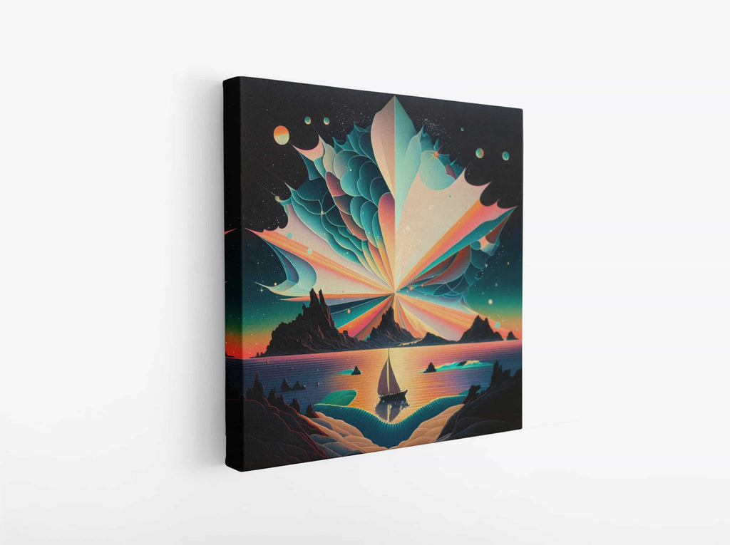Sailing the Milky Way Surreal Canvas Wall Art Print | Canvas wall art print by Wall Nostalgia. Custom Canvas Prints, Made in Calgary, Canada | Large canvas prints, canvas wall art canada, canvas prints canada, canvas art canada, trendy wall art prints, canvas wall art prints canada, surreal art print, milky way art