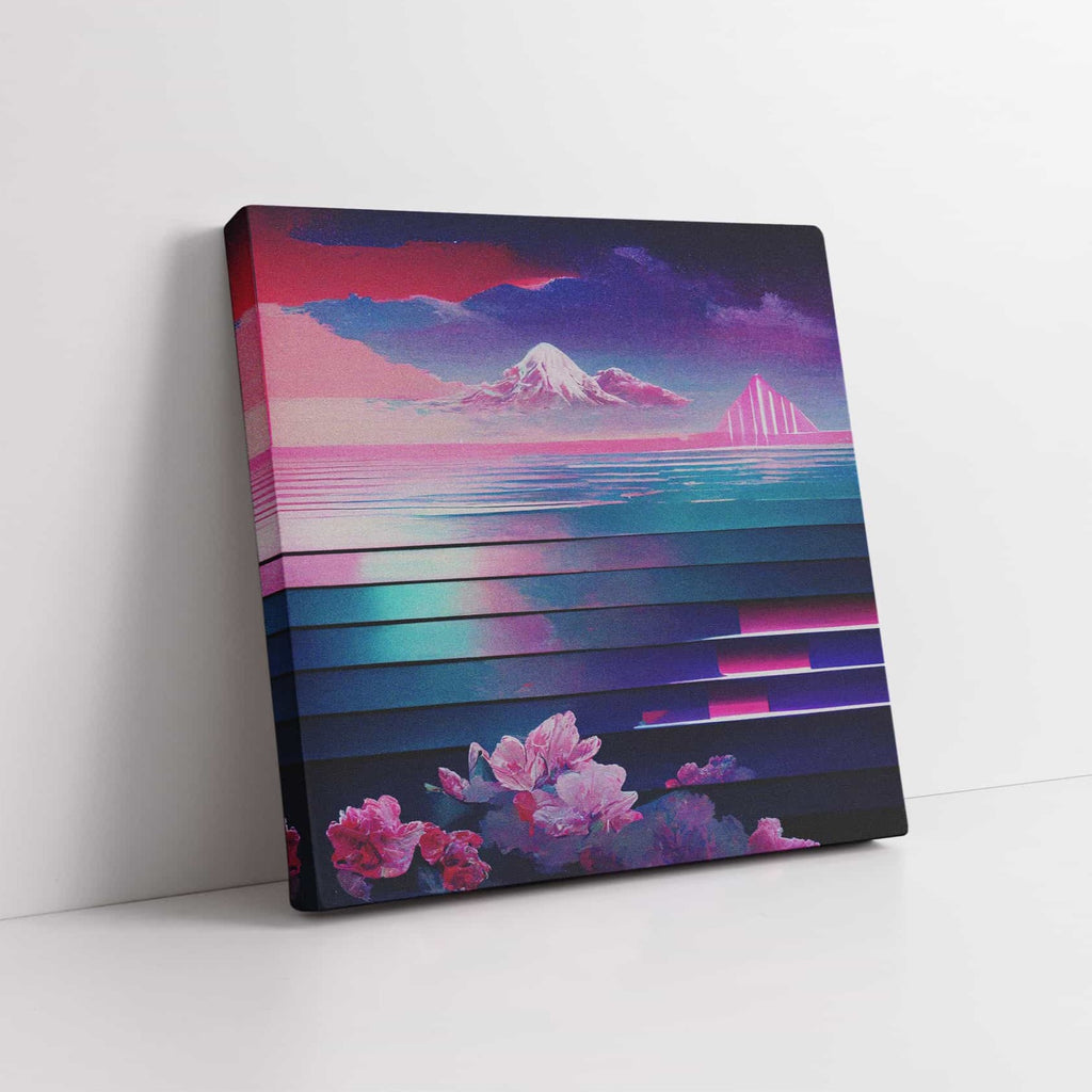 Color of Dreams Futuristic Synthwave Canvas Art Prints Canada | Canvas wall art print by Wall Nostalgia. Custom Canvas Prints, Made in Calgary, Canada | Large canvas prints, canvas wall art canada, canvas prints canada, canvas art canada, vaporwave art print, synthwave wall art print, futuristic wall art print canada