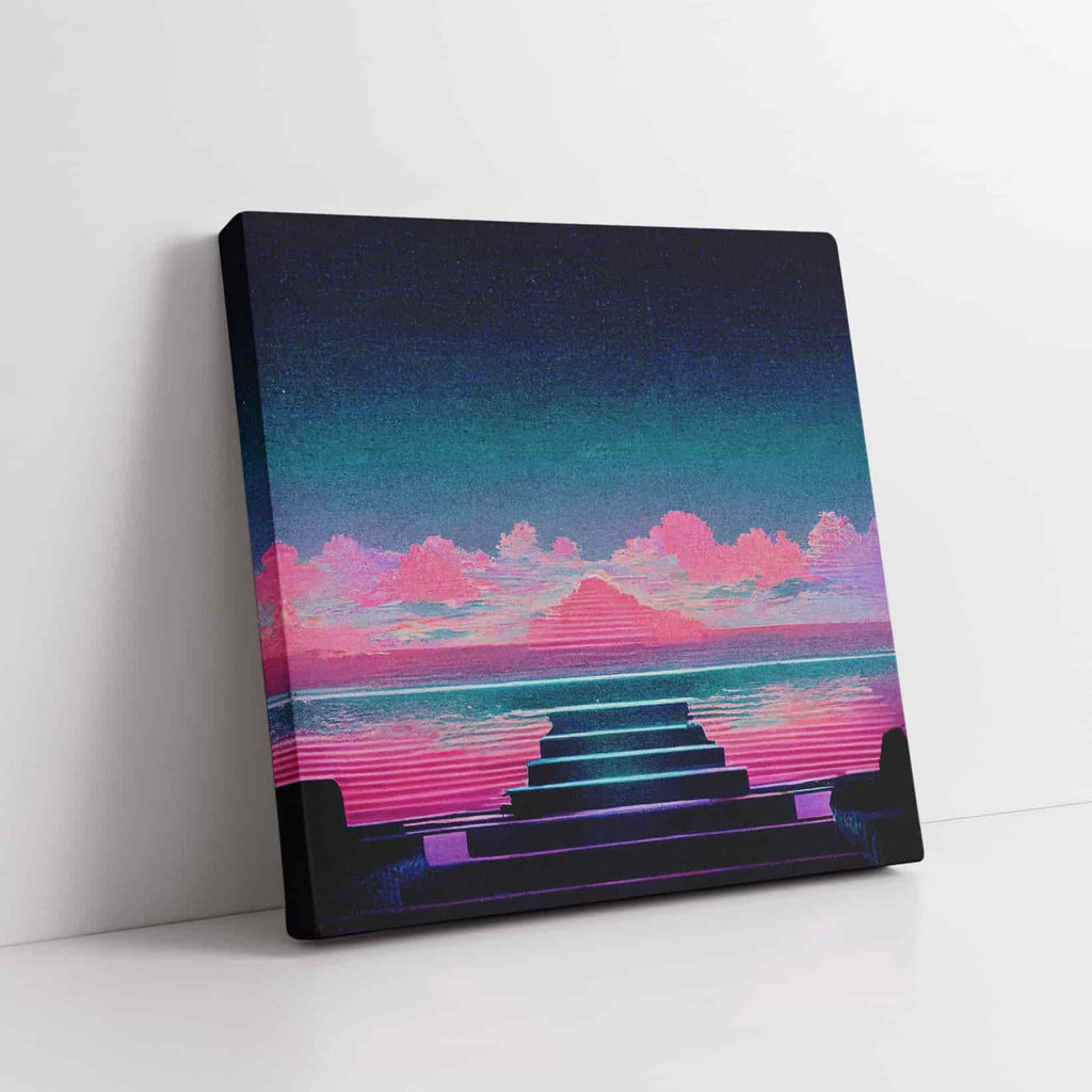 Retro Dreams Print | Canvas wall art print by Wall Nostalgia. Custom Canvas Prints, Made in Calgary, Canada | Large canvas prints, canvas wall art canada, canvas prints canada, canvas art canada, synthwave aestehetic, retrowave art, retrowave aesthetic, vaporwave art, vaporwave aesthetic, synthwave art prints canada