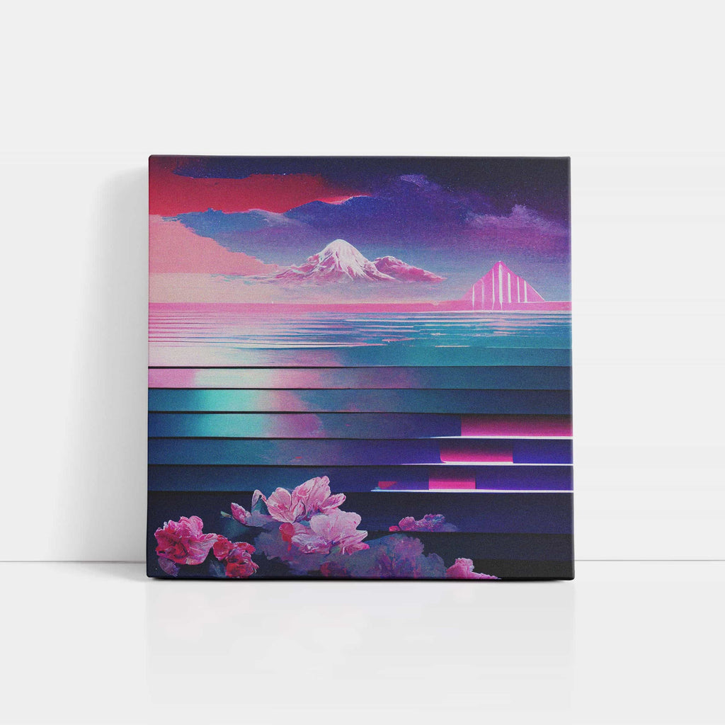 Color of Dreams Futuristic Synthwave Canvas Art Prints Canada | Canvas wall art print by Wall Nostalgia. Custom Canvas Prints, Made in Calgary, Canada | Large canvas prints, canvas wall art canada, canvas prints canada, canvas art canada, vaporwave art print, synthwave wall art print, futuristic wall art print canada