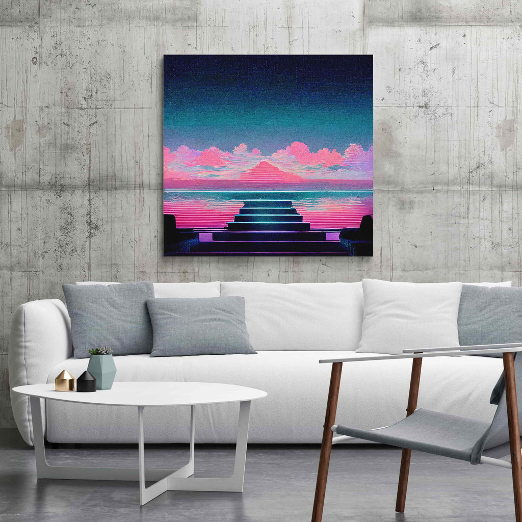 Retro Dreams Print | Canvas wall art print by Wall Nostalgia. Custom Canvas Prints, Made in Calgary, Canada | Large canvas prints, canvas wall art canada, canvas prints canada, canvas art canada, synthwave aestehetic, retrowave art, retrowave aesthetic, vaporwave art, vaporwave aesthetic, synthwave art prints canada