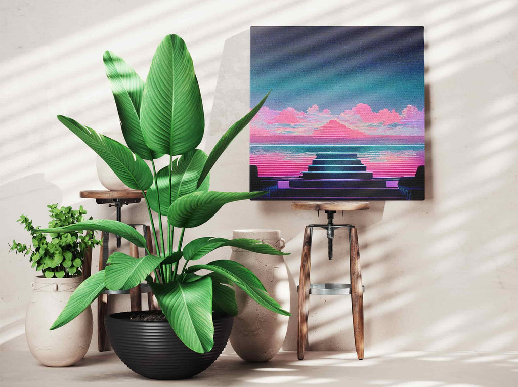 Retro Dreams Print | Canvas wall art print by Wall Nostalgia. Custom Canvas Prints, Made in Calgary, Canada | Large canvas prints, canvas wall art canada, canvas prints canada, canvas art canada, synthwave aestehetic, retrowave art, retrowave aesthetic, vaporwave art, vaporwave aesthetic, synthwave art prints canada