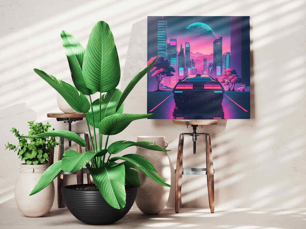 Vaporwave Art Print | Canvas wall art print by Wall Nostalgia. Custom Canvas Prints, Made in Calgary, Canada | Large canvas prints, canvas wall art canada, canvas prints canada, canvas art canada, synthwave aestehetic, retrowave art, retrowave aesthetic, vaporwave art, vaporwave aesthetic, vaporwave art prints canada
