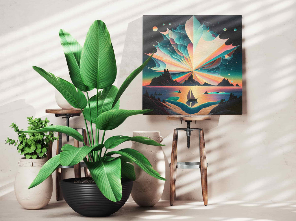 Sailing the Milky Way Surreal Canvas Wall Art Print | Canvas wall art print by Wall Nostalgia. Custom Canvas Prints, Made in Calgary, Canada | Large canvas prints, canvas wall art canada, canvas prints canada, canvas art canada, trendy wall art prints, canvas wall art prints canada, surreal art print, milky way art