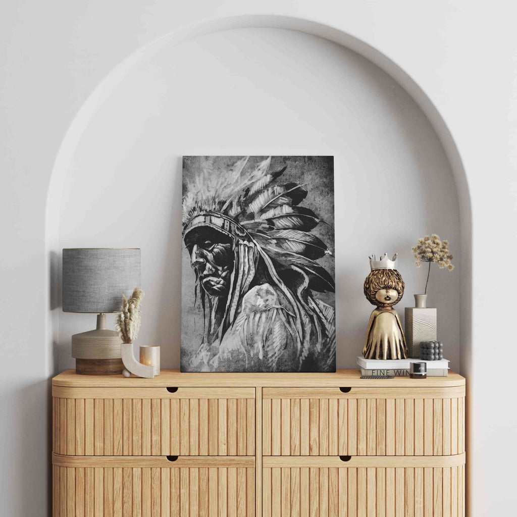 Native American Canvas Print | Canvas wall art print by Wall Nostalgia. Custom Canvas Prints, Made in Calgary, Canada | Large canvas prints, framed canvas prints, Black and White Native Americans Print | Indigenous art. Native Americans canvas wall art, Native Americans Art, Native Americans Wall Art, native art