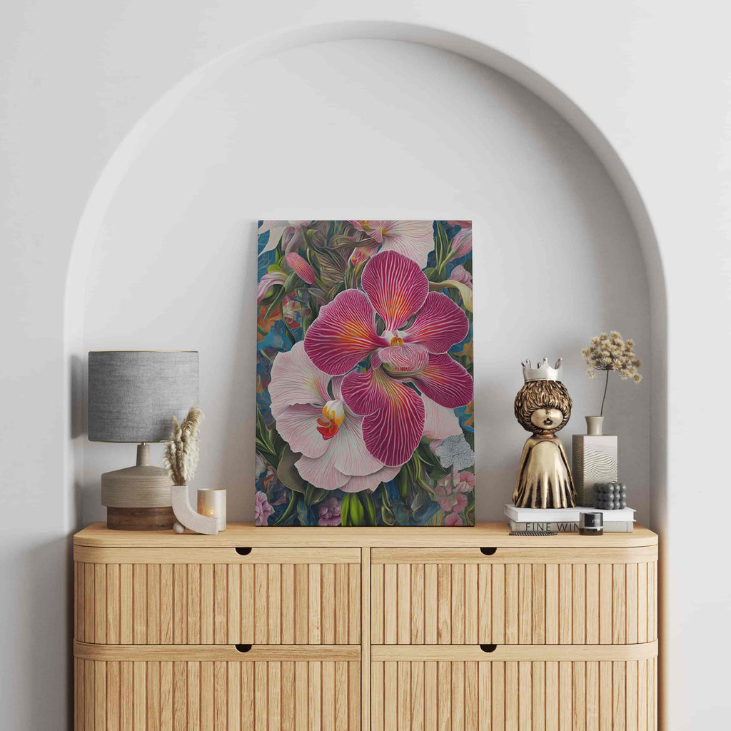 Pink Orchid Canvas Wall Art Print | Canvas wall art print by Wall Nostalgia. Custom Canvas Prints, Made in Calgary, Canada | Large canvas prints, Orchid Canvas Print | Orchid Print, Orchid Art Print, Flower Canvas Art, Flower Canvas Prints, Flower Canvas Wall Art, Orchid Flower Canvas, Pink Orchard, Flower Canvas Art