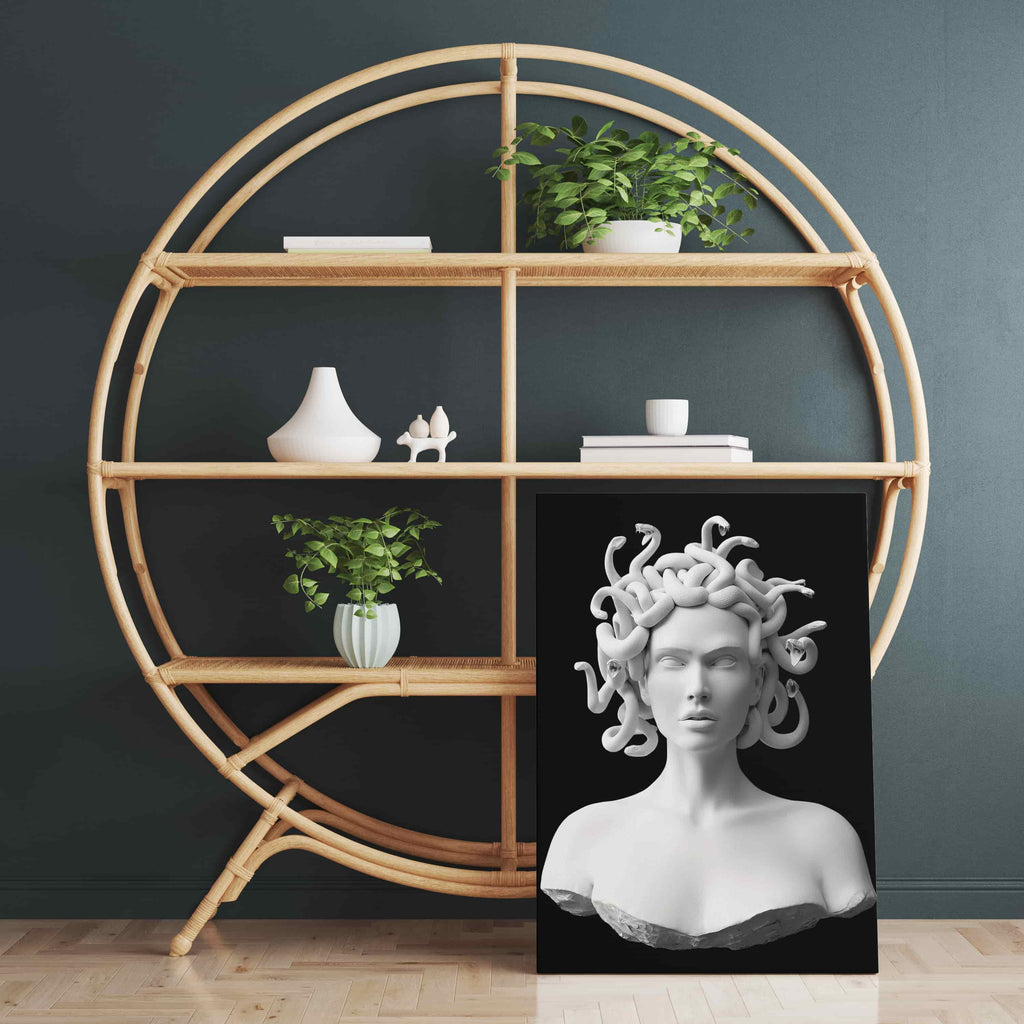 Medusa Canvas Wall Art Print | Canvas wall art print by Wall Nostalgia. Custom Canvas Prints, Made in Calgary, Canada | Large canvas prints, framed canvas prints, Medusa print, medusa wall art, medusa canvas art, medusa canvas print, trendy wall art canada, canvas wall art canada, canvas prints canada, mythological art