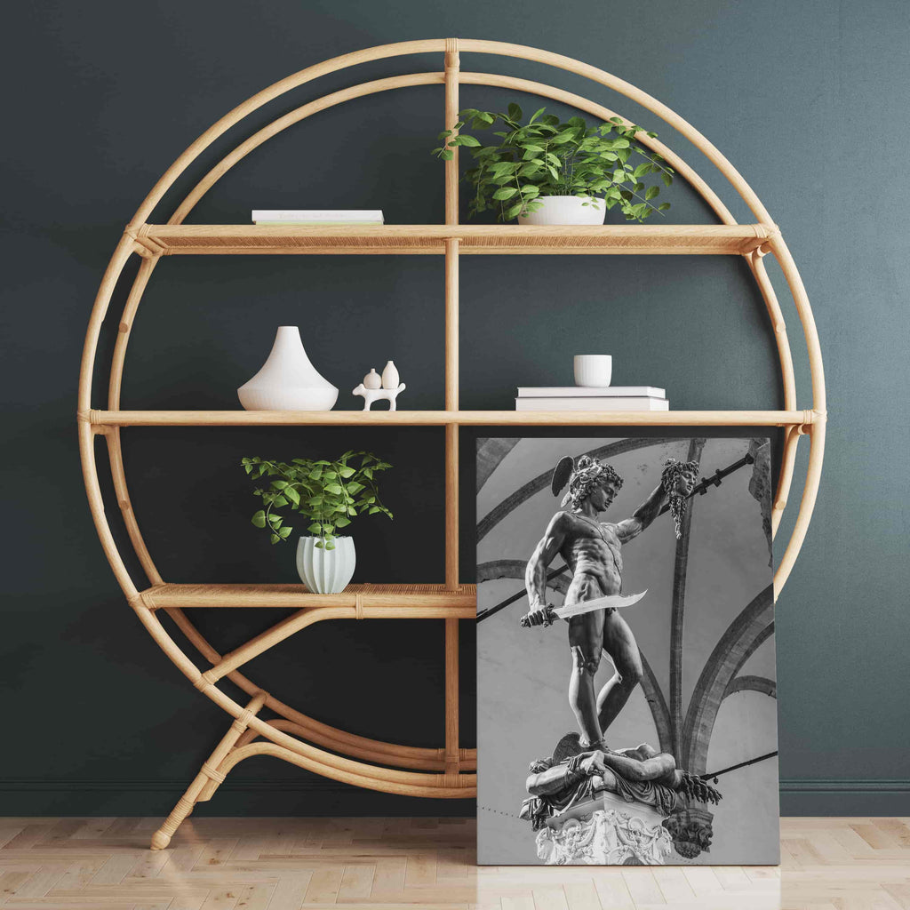 Perseus and the Head of Medusa Print | Canvas wall art print by Wall Nostalgia. Custom Canvas Prints, Made in Calgary, Canada | Large canvas prints, canvas prints, Perseus Canvas Print | Perseus and Medusa Art Print, Greek Statue Print, Greek Print, Greek Mythology Art, Perseus Medusa Print, Greek Art, Perseus Medusa