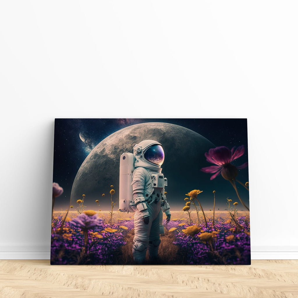Field of Dreams Astronaut Wall Art Print | Canvas wall art print by Wall Nostalgia. Custom Canvas Print Made in Canada | Astronaut wall art, modern wall art, space wall art, canvas wall art canada, trendy wall art, bedroom wall art