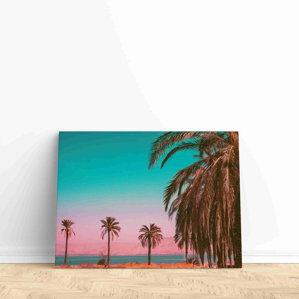 California Palm Tree Canvas Print | Canvas wall art print by Wall Nostalgia. Custom Canvas Prints, Made in Calgary, Canada | Large canvas prints, Cotton Candy Palm Tree Canvas Wall Art | Palm Tree Canvas Picture, Trendy Wall Art, Pastel Prints, Girly Wall Art, Pastel Sunset Print, Canvas Prints Canada, Wall Art Canada