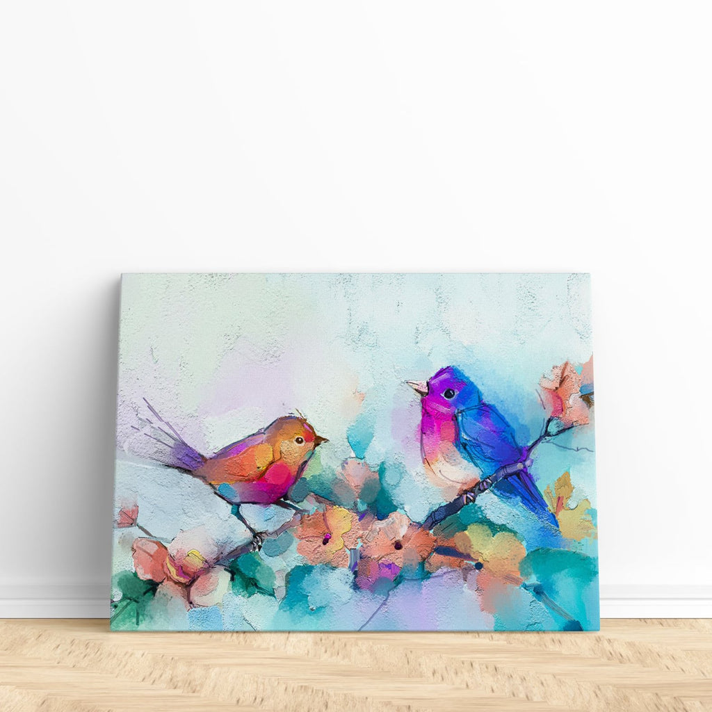 Summer Song Birds Canvas Art Print | Canvas wall art print by Wall Nostalgia. Custom Canvas Prints, Made in Calgary, Canada | Large canvas prints, framed canvas prints, wall art for living room, wall art for bedroom, wall art for office, canvas wall art canada, wall art prints canada, canvas prints canada