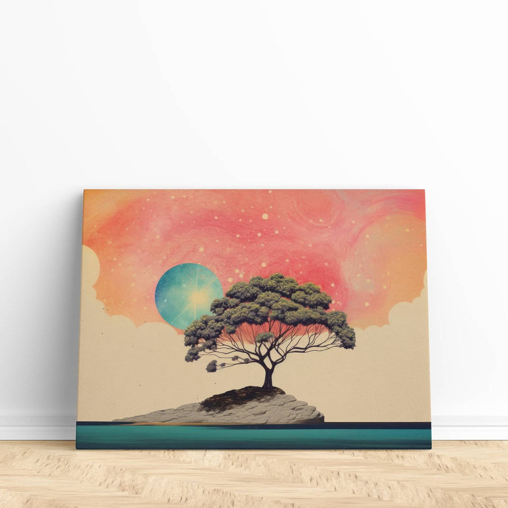 Secluded Galaxy Surrealism Canvas Art Print| Canvas wall art print by Wall Nostalgia. Custom Canvas Prints, Made in Canada | Wall Art Canada, Canvas Art Canada, Large canvas prints Canada, Wall Art for Living Room, Wall Art for Office, Wall Art for Bedroom, Canvas Prints Canada, Surrealism art, synthwave art print, trendy wall art prints, unique wall art prints, unique canvas art prints Canada, modern wall art prints, contemporary wall art prints