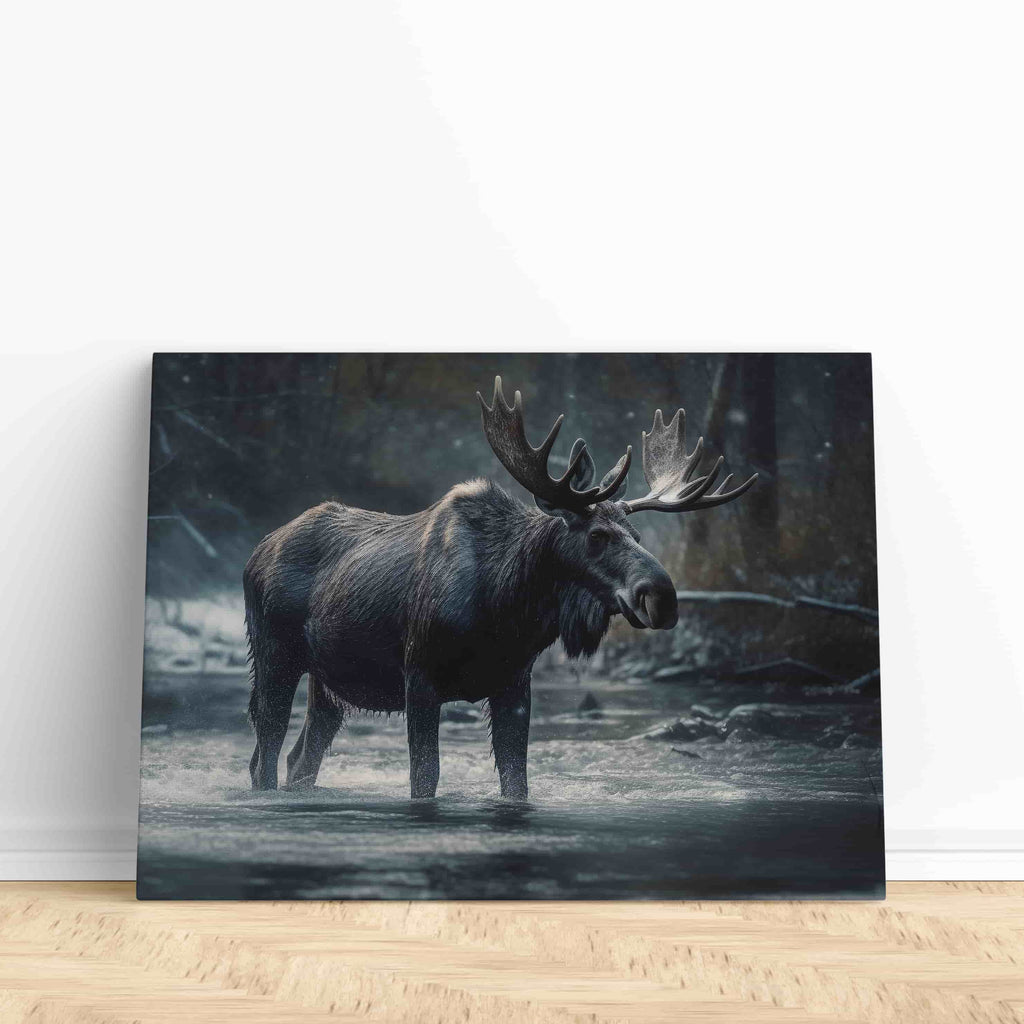 Moose Canvas Print | Canvas wall art print by Wall Nostalgia. Custom Canvas Prints, Made in Calgary, Canada | Large canvas print, framed canvas print, moose wall art, wildlife art print, wildlife wall art, moose canvas wall art, wildlife wall art canada, Moose art print, canvas wall art prints canada, canvas art prints
