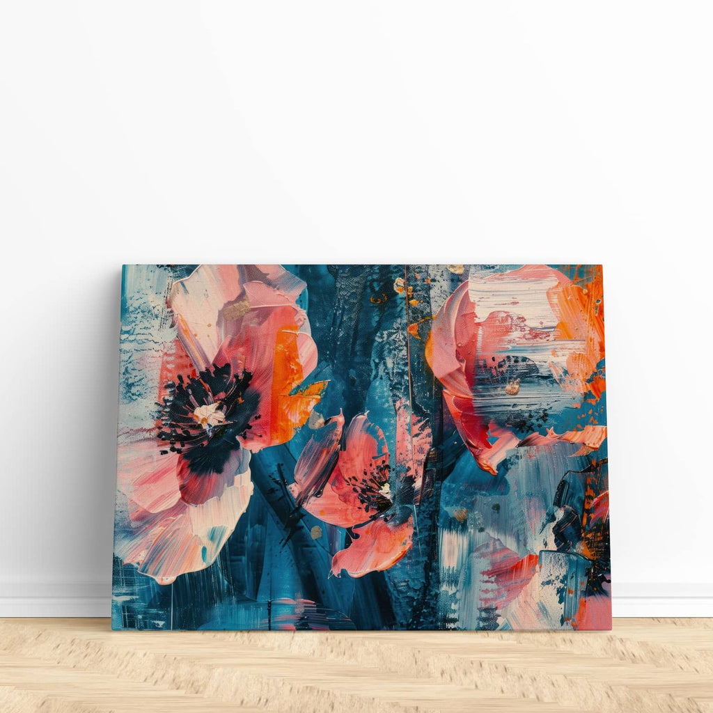 Blooming Poppies Canvas Art Print | Canvas wall art print by Wall Nostalgia. Custom Canvas Prints, Made in Canada | Wall Art Canada, Canvas Art Canada, Large canvas prints Canada, Wall Art for Living Room, Wall Art for Office, Wall Art for Bedroom, Canvas Prints Canada, flower art prints canvas, canvas art prints Canada, contemporary art prints,  modern wall art Canada, floral wall art prints