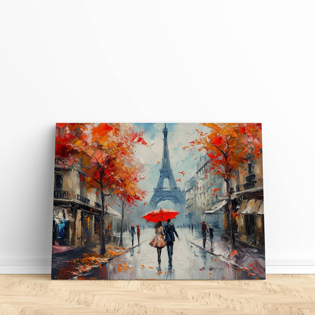 Shades of Autumn in Paris Canvas Art Print | Paris canvas wall art print by Wall Nostalgia. Custom Canvas Prints, Made in Canada | Wall Art Canada, Canvas Art Canada, Large canvas prints Canada, Wall Art for Living Room, Wall Art for Office, Wall Art for Bedroom, Canvas Prints Canada, Paris art prints, Paris painting, Eiffel tower painting, Eiffel tower canvas painting, romantic painting Paris