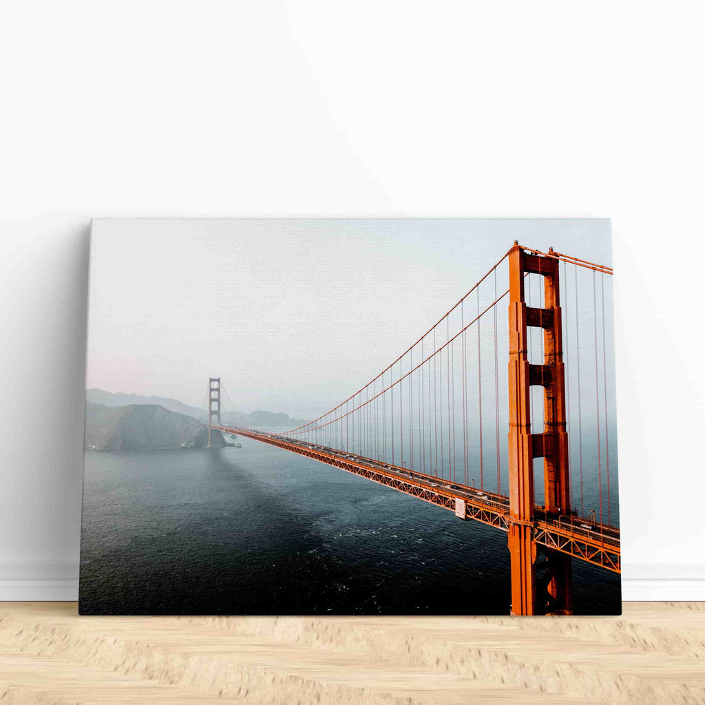 San Francisco Bridge Print | Canvas wall art print by Wall Nostalgia. Custom Canvas Prints, Made in Calgary, Canada | Large canvas prints, canvas prints, San Francisco Bridge Canvas Print, City Wall Art Print, Living room wall art prints Canada. anS Francisco bridge art prints, San Francisco wall art prints canada