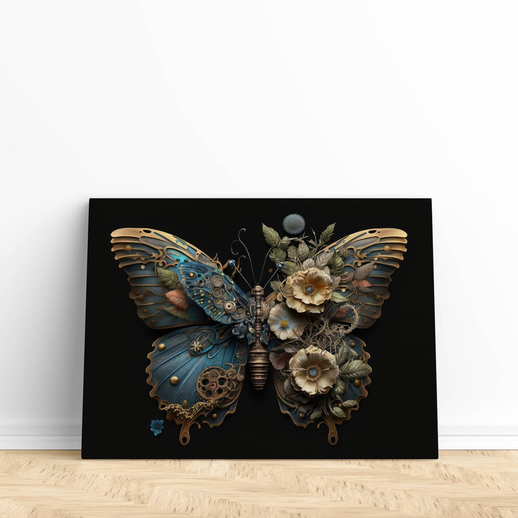 Steampunk Butterfly Canvas Wall Art Print | Canvas wall art print by Wall Nostalgia. Custom Canvas Prints, Made in Canada | Wall Art Canada, Canvas Art Canada, Large canvas prints Canada, Wall Art for Living Room, Wall Art for Office, Wall Art for Bedroom, Canvas Prints Canada, Steampunk Art Prints Canada, Steampunk Wall Art, Steampunk aesthetic, Steam punk wall decor 