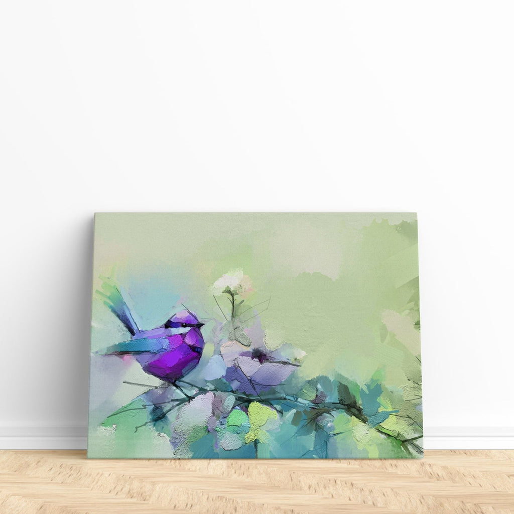 Spring Song Bird Canvas Wall Art Print | Canvas wall art print by Wall Nostalgia. Custom Canvas Prints Made in Canada | Bedroom wall art, living room wall art, canvas wall art canada, wall art prints canada