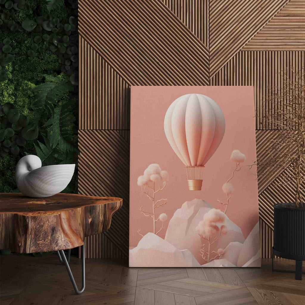 Hot Air Balloon Canvas Print | Canvas wall art print by Wall Nostalgia. Custom Canvas Prints, Made in Calgary, Canada, Large canvas prints, Kids Room Art Print, Kids Bedroom Wall Art, Hot air balloon art, Kids room wall art, playroom wall art, playroom art print, kids bedroom decor, playroom decor, playroom wall art