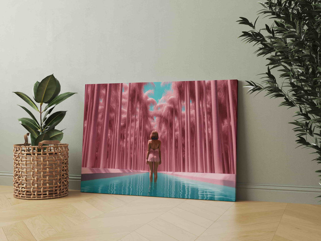 Pink Barbie Print | Canvas wall art print by Wall Nostalgia. Custom Canvas Prints, Made in Calgary, Canada | Large canvas prints, framed canvas prints, Barbie wall art, barbie art, trendy wall art canada, feminine wall art, Barbie wall art decor, barbie wall art print, barbie wall decor, pink wall art prints canada