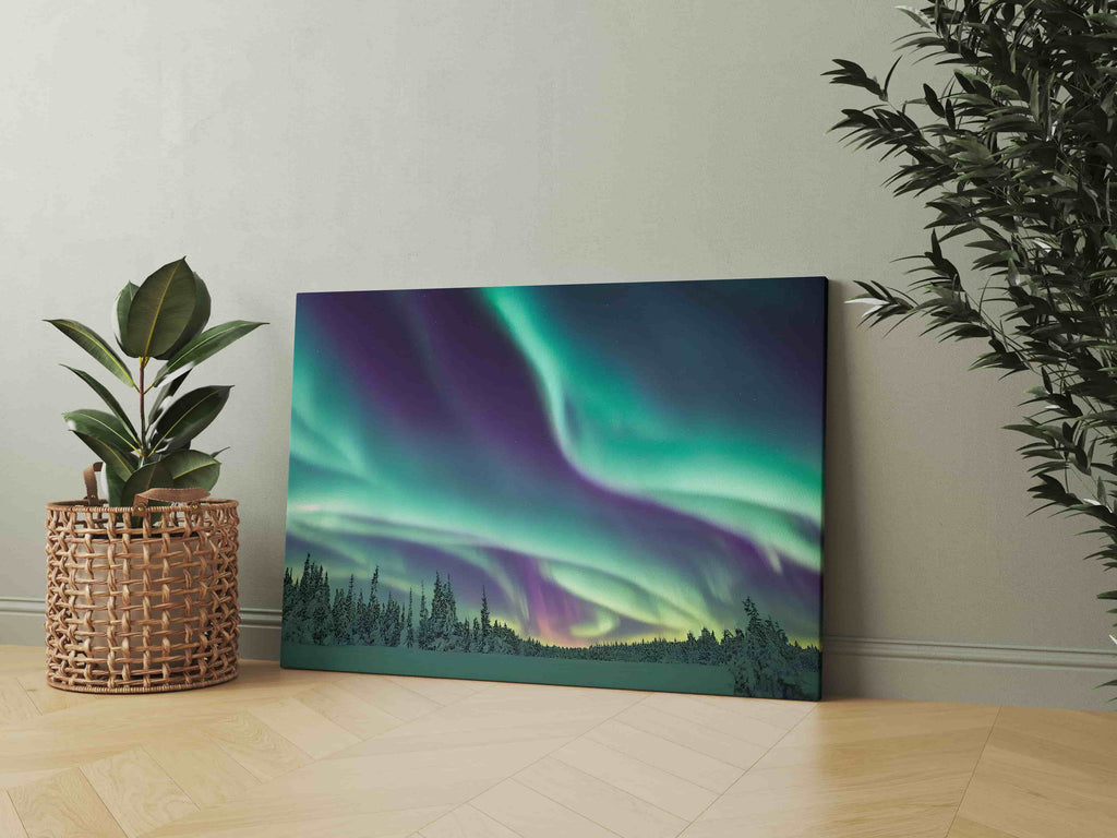 Aurora Borealis Print | Northern lights canvas wall art print by Wall Nostalgia. Custom Canvas Prints, Made in Calgary, Canada | Large canvas prints, framed canvas prints, Aurora Borealis wall art, Aurora Borealis canvas wall art print. Aurora Borealis canvas print, northern lights print, northern lights canvas print