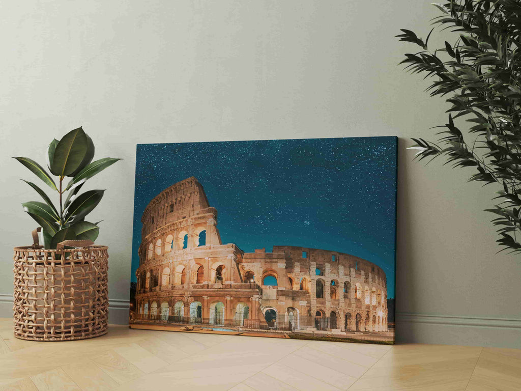 Rome Colosseum Canvas Print | Canvas wall art print by Wall Nostalgia. Custom Canvas Prints, Made in Calgary, Canada | Large canvas prints, framed canvas prints, Rome Canvas Print, Colosseum Print, Colosseum Travel Print, Rome Print, Rome Wall Art, Rome Canvas, Rome Colosseum Print, Italy Canvas Print, Italy Art Print
