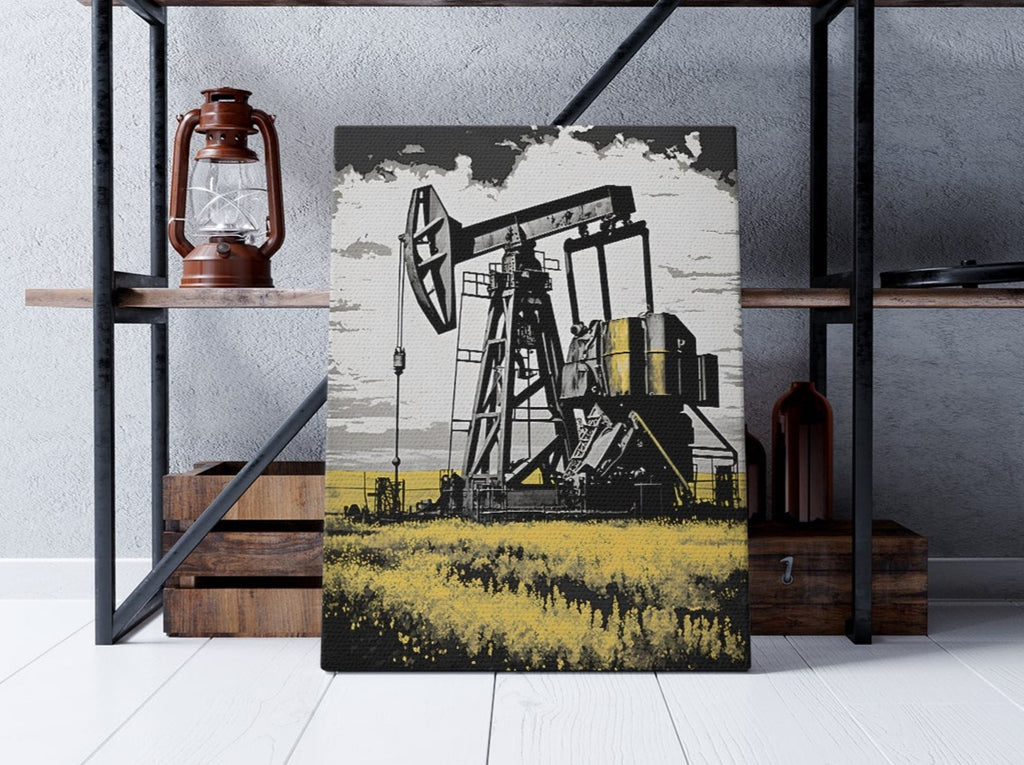 Oil Rig Canvas Print, Oil and Gas Canvas Art Print Canada, Oil Rig Art| Canvas wall art print by Wall Nostalgia. Custom canvas prints, large canvas prints, framed canvas prints, Oil Rig Art Canvas Print. Oil Rig Decor, Oil Rig Artwork, Oil Rig Painting, Oil and Gas Decor, Oil and Gas Art, Oil and Gas Artwork Prints