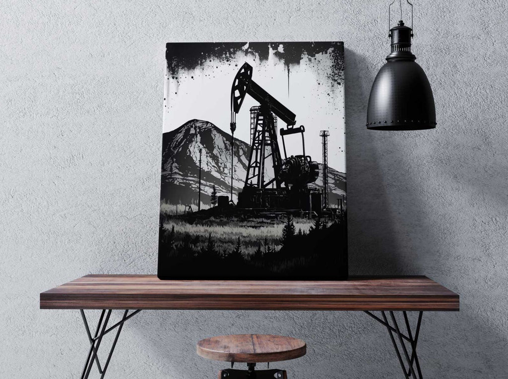 Oil Rig Canvas Art Print, Oil and Gas Canvas Print Canada, Oil Rig Art | Canvas wall art print by Wall Nostalgia. Custom canvas prints, large canvas prints, framed canvas prints, Oil and Gas Canvas Wall Art Print | Oil Rig Art, Oil Rig Painting, Oil and Gas Art, Oil and Gas Decor, Oil and Gas Print, Oil Gas Painting