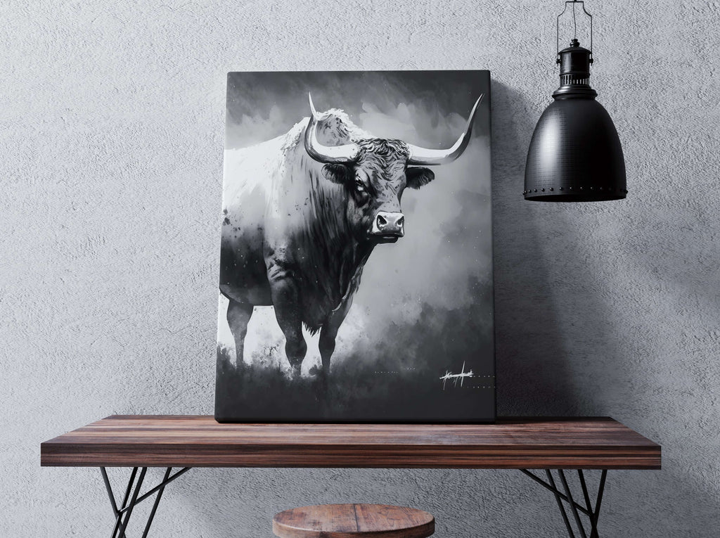 Bull Canvas Print, Bull Art Print, Bull Canvas Art Prints Canada | Canvas wall art print by Wall Nostalgia. Custom canvas prints, large canvas prints, framed canvas prints, Bull Canvas Wall Art | Bull Print, Bull Art Canvas, Bull Art Print, Bull Art, Bull Wall Art, Bull with horns, Bull Canvas Print, Bull Canvas