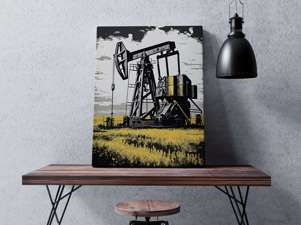 Oil Rig Canvas Print, Oil and Gas Canvas Art Print Canada, Oil Rig Art| Canvas wall art print by Wall Nostalgia. Custom canvas prints, large canvas prints, framed canvas prints, Oil Rig Art Canvas Print. Oil Rig Decor, Oil Rig Artwork, Oil Rig Painting, Oil and Gas Decor, Oil and Gas Art, Oil and Gas Artwork Prints