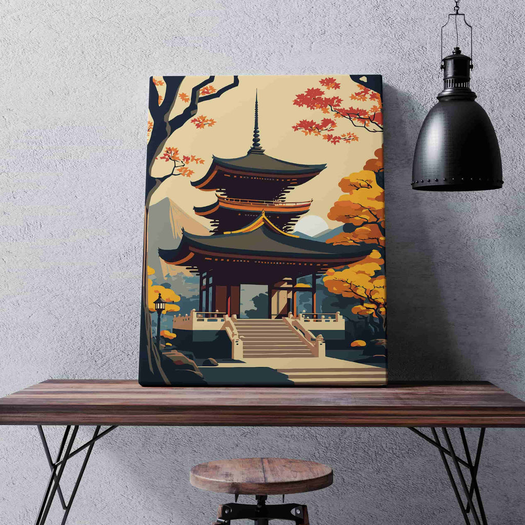 Japanese Art Canvas Print | Canvas wall art print by Wall Nostalgia. Custom Canvas Prints, Made in Calgary, Canada | Large canvas prints, framed canvas prints, Pagoda Japan Canvas Wall Art Prints Canada, trendy wall art canada, canvas wall art canada, living room wall art canada, mens wall art canada, wall art prints