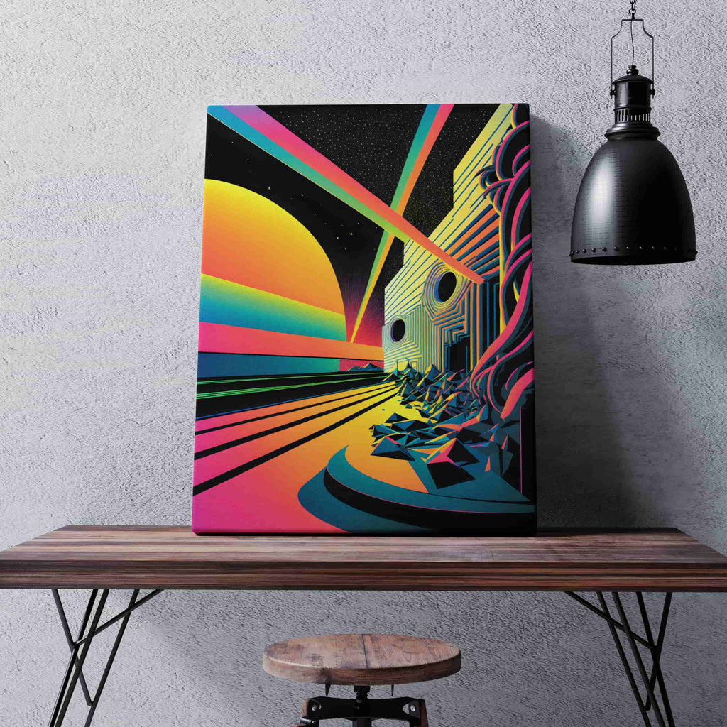 Retro Canvas Wall Art Print | Canvas wall art print by Wall Nostalgia. Custom Canvas Prints, Made in Calgary, Canada | Large canvas prints, framed canvas prints, 80s Canvas Art Prints Canada, Retro Art Prints, Neon Wall Art Canada, Retro Neon Wall Art, Trendy Wall Art Canada, Living Room Wall Art Prints Canada