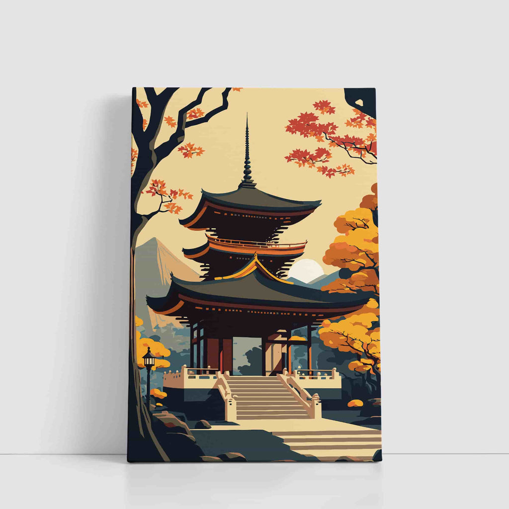 Japanese Art Canvas Print | Canvas wall art print by Wall Nostalgia. Custom Canvas Prints, Made in Calgary, Canada | Large canvas prints, framed canvas prints, Pagoda Japan Canvas Wall Art Prints Canada, trendy wall art canada, canvas wall art canada, living room wall art canada, mens wall art canada, wall art prints