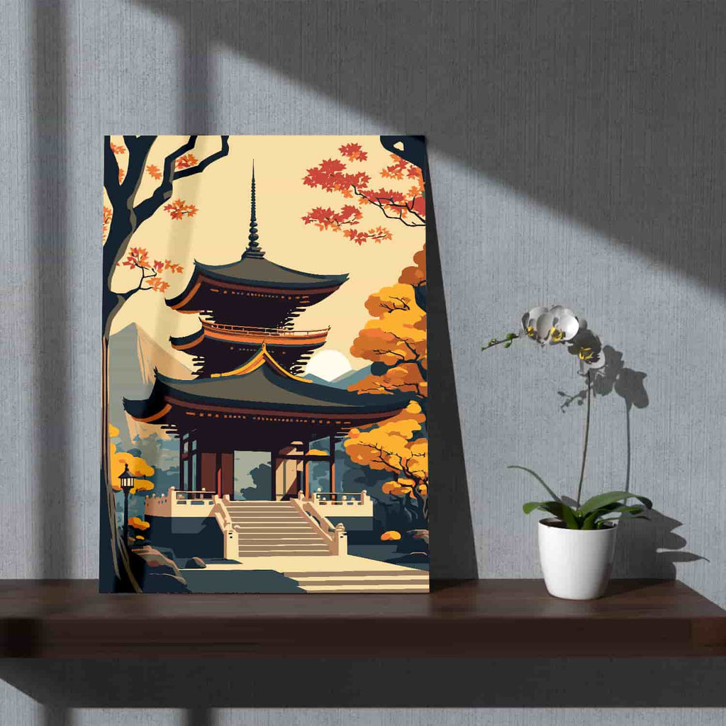 Japanese Art Canvas Print | Canvas wall art print by Wall Nostalgia. Custom Canvas Prints, Made in Calgary, Canada | Large canvas prints, framed canvas prints, Pagoda Japan Canvas Wall Art Prints Canada, trendy wall art canada, canvas wall art canada, living room wall art canada, mens wall art canada, wall art prints