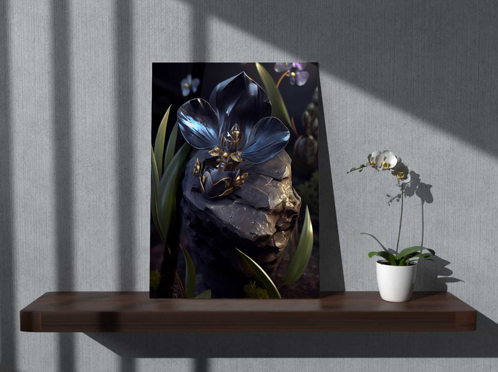 Black Orchid Canvas Wall Art Print | Canvas wall art print by Wall Nostalgia. Custom Canvas Prints, Made in Calgary, Canada | Large canvas prints, Black Orchid Canvas Print, Orchid Art Print, Orchid Canvas Wall Art, Flower Wall Art Print, Black flower art, Black Flower Print, Modern Art Print, Canvas art prints Canada