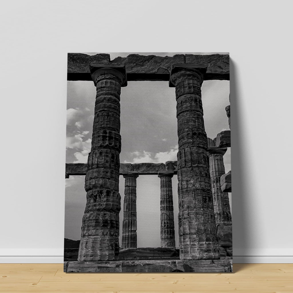 Ancient Columns Wall Art Print | Canvas wall art print by Wall Nostalgia. Custom Canvas Prints, Made in Calgary, Canada, Large canvas prints, framed canvas prints, Greek Art Canvas Print | Modern Wall Art, Greek Art Print, Architecture Print, Living Room Wall Art Print, Greece Canvas Art Print, Ancient architecture art