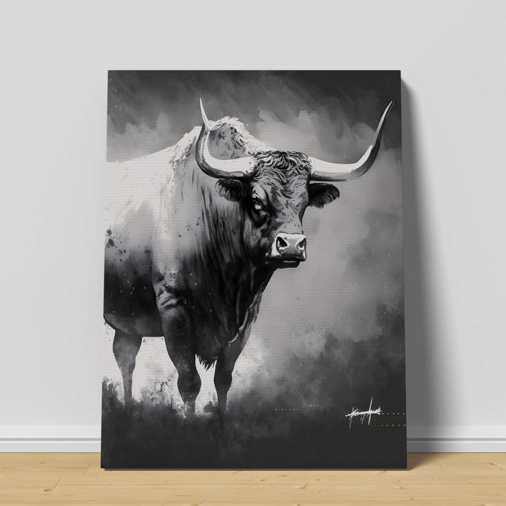 Bull Canvas Print, Bull Art Print, Bull Canvas Art Prints Canada | Canvas wall art print by Wall Nostalgia. Custom canvas prints, large canvas prints, framed canvas prints, Bull Canvas Wall Art | Bull Print, Bull Art Canvas, Bull Art Print, Bull Art, Bull Wall Art, Bull with horns, Bull Canvas Print, Bull Canvas