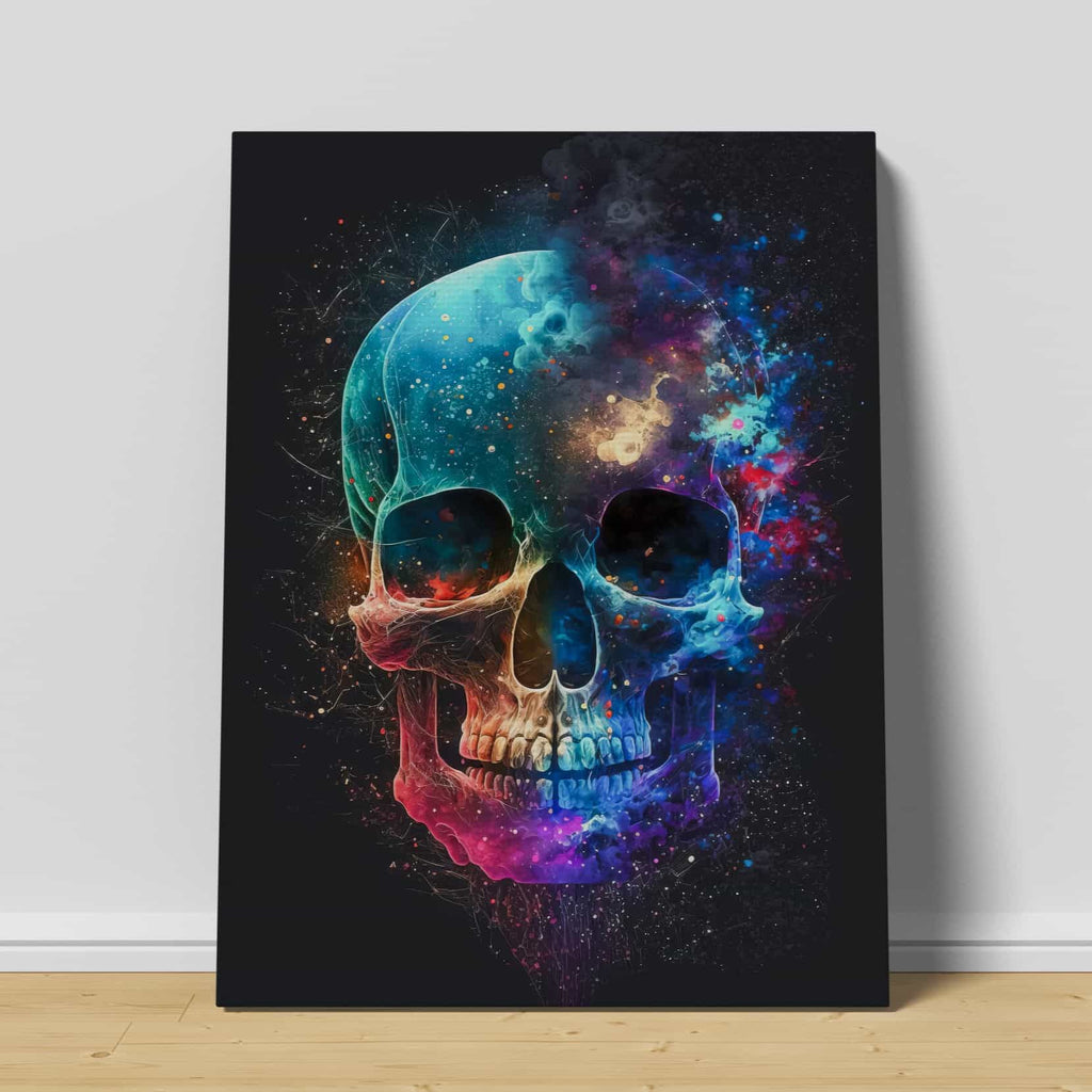 Cosmic Skull Print | Canvas wall art print by Wall Nostalgia. Custom Canvas Prints, Made in Calgary, Canada | Large canvas prints, framed canvas prints, Skull art, Skull wall art print, Skull Canvas art, Gothic art print, Skull canvas wall art, Skull art print, Living room wall art decor, Canvas wall art prints Canada