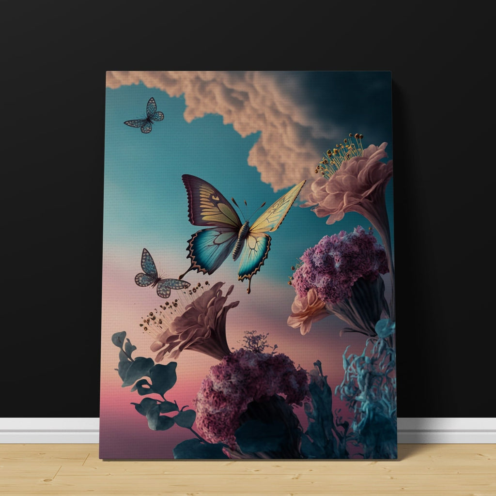 Fantasy Butterflies Print | Canvas wall art print by Wall Nostalgia. Custom Canvas Prints, Made in Calgary, Canada | Large canvas prints, Fantasy Butterfly Canvas Art Print, Nursery wall art, Butterfly art print, Butterfly wall art, Butterfly canvas wall art, Butterflies print, Butterfly print, Butterflies Wall Art