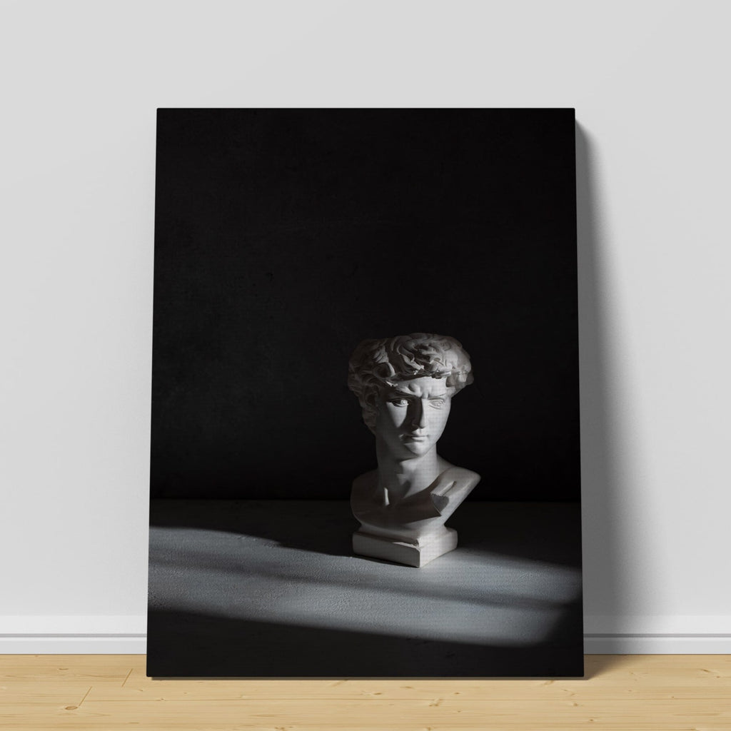 David Statue Print | Canvas wall art print by Wall Nostalgia. Custom Canvas Prints, Made in Calgary, Canada | Large canvas prints, framed canvas prints, Marble Statue Head Canvas Print, Roman Canvas Wall Art, Roman Print, Statue Wall Art, Statue Print, David Michelangelo Print, David Statue Canvas Wall Art Print Marble